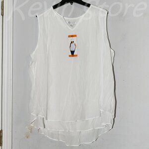 Cristina B Ladies' Sleeveless Blouse Double layer tunic Hi-low hem
